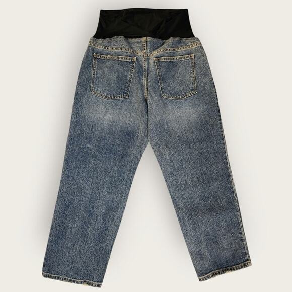 Isabel Maternity Jeans Women's Sz 8 Cropped Stretch Straight Crossover Panel - Picture 2 of 6